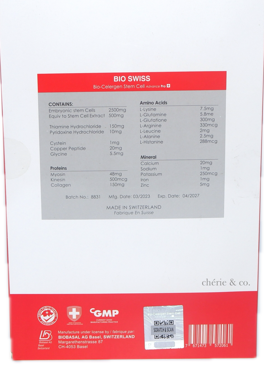 BIOSWISS STEM CELL ADV PRO+ (RED)  30 AMPS