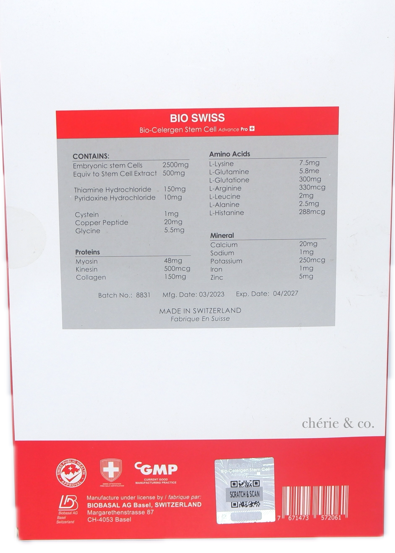 BIOSWISS STEM CELL ADV PRO+ (RED)  30 AMPS