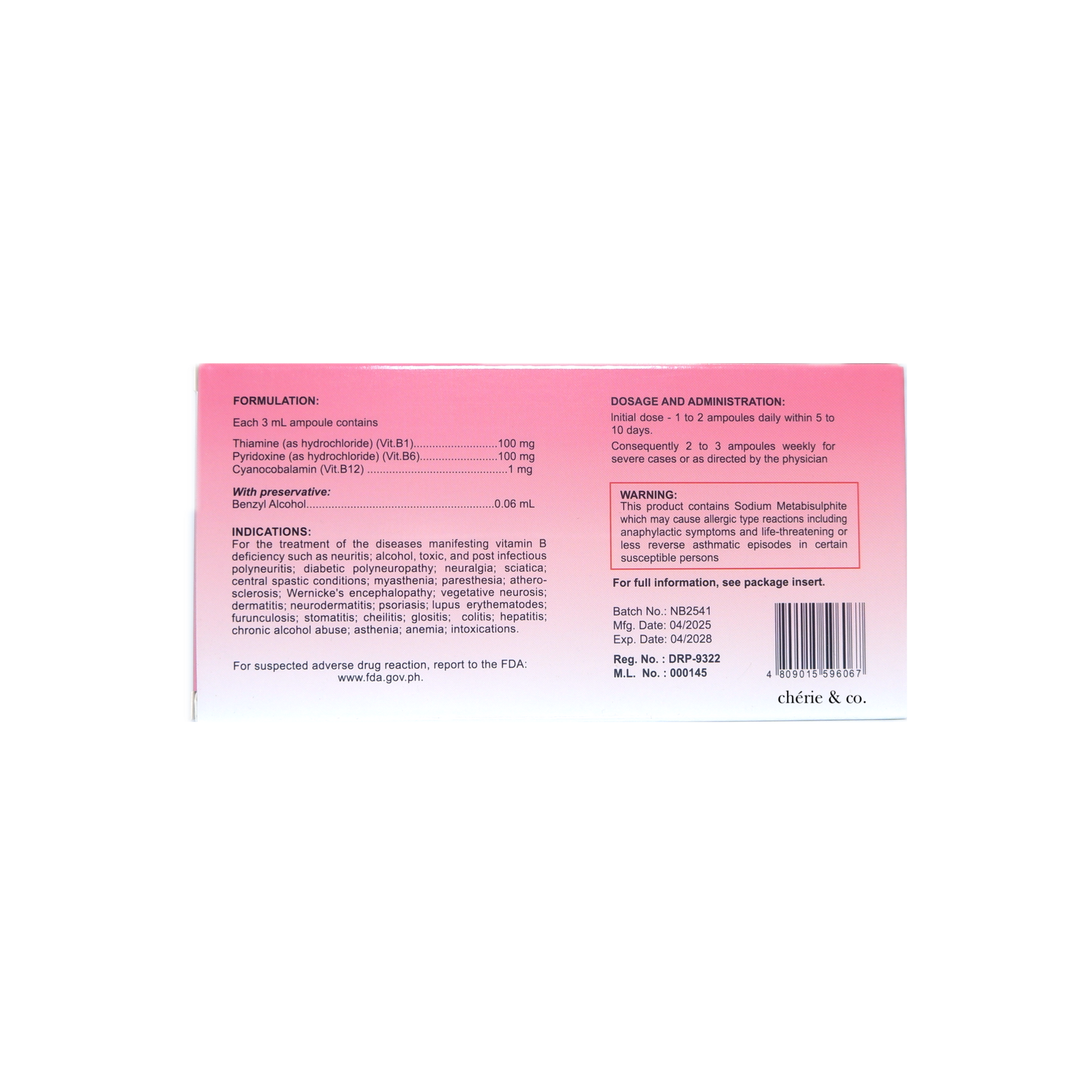 NEUROBE (Vitamins B₁ + B₆ + B₁₂)